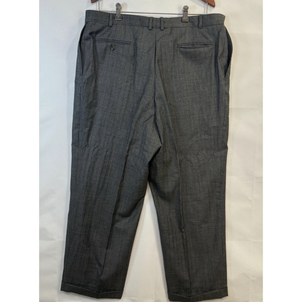 VTG 48L Lauren Ralph Lauren Wool Gray 2-Piece Suit Herringbone 40x28 Classic Fit - Picture 8 of 16